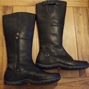 The North Face black leather riding boots size 9
